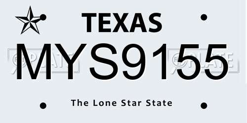 MYS9155 Texas License Plate