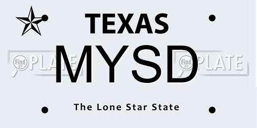 MYSD Texas License Plate