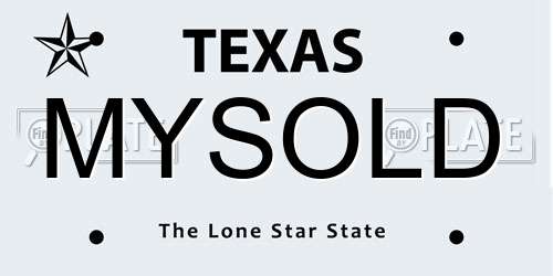 MYSOLD Texas License Plate