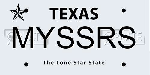 MYSSRS Texas License Plate