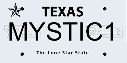 MYSTIC1 Texas License Plate