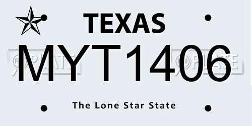 MYT1406 Texas License Plate