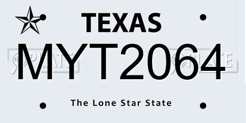 MYT2064 Texas License Plate
