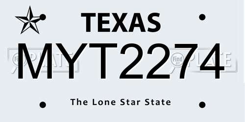MYT2274 Texas License Plate