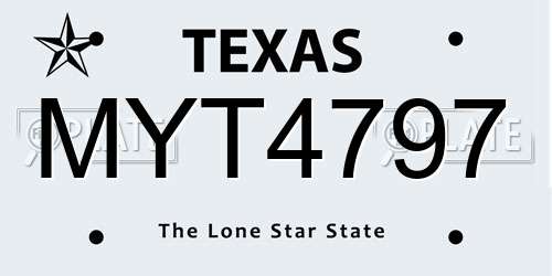 MYT4797 Texas License Plate