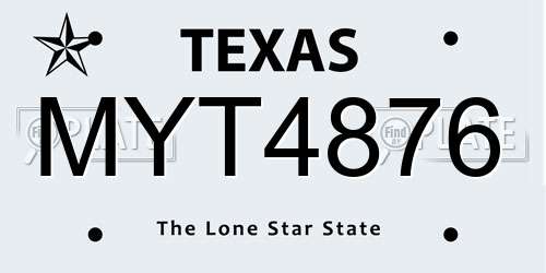 MYT4876 Texas License Plate