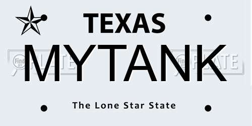MYTANK Texas License Plate
