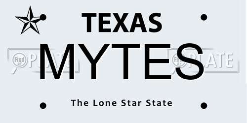 MYTES Texas License Plate