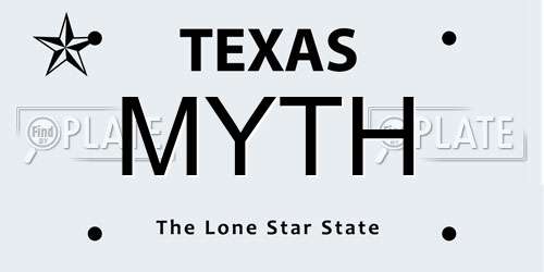 MYTH Texas License Plate