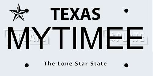 MYTIMEE Texas License Plate