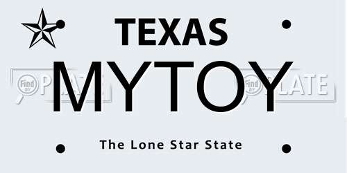 MYTOY Texas License Plate