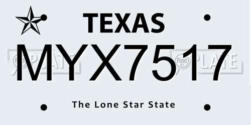 MYX7517 Texas License Plate