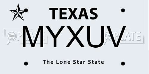 MYXUV Texas License Plate