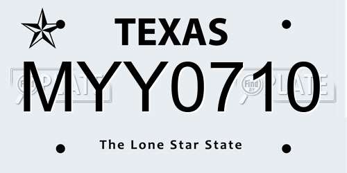 MYY0710 Texas License Plate