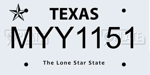 MYY1151 Texas License Plate