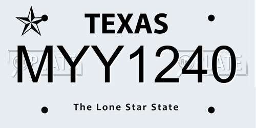 MYY1240 Texas License Plate
