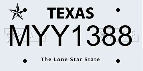 MYY1388 Texas License Plate