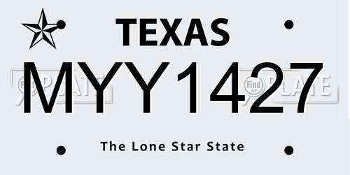 MYY1427 Texas License Plate
