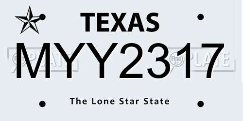 MYY2317 Texas License Plate