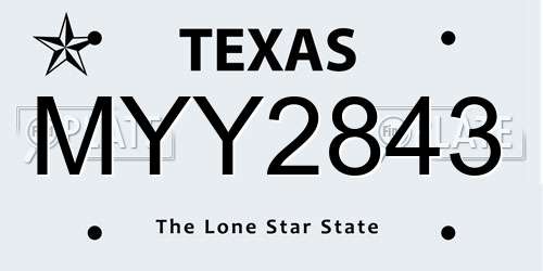 MYY2843 Texas License Plate
