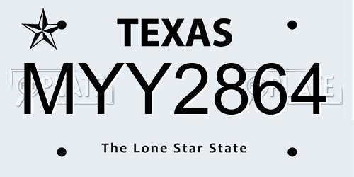 MYY2864 Texas License Plate