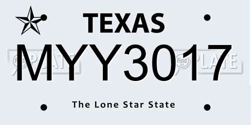 MYY3017 Texas License Plate