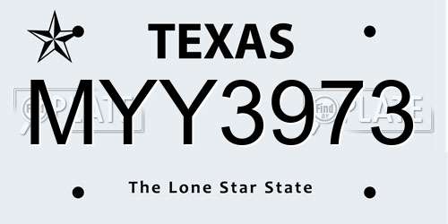 MYY3973 Texas License Plate