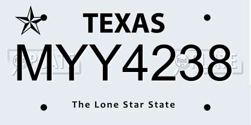 MYY4238 Texas License Plate