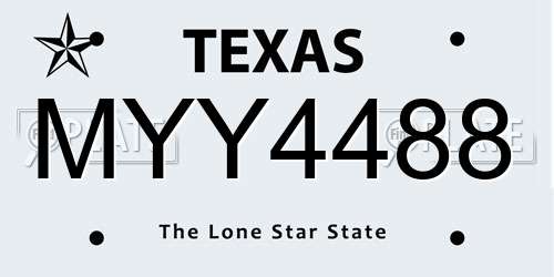 MYY4488 Texas License Plate