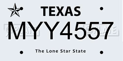 MYY4557 Texas License Plate