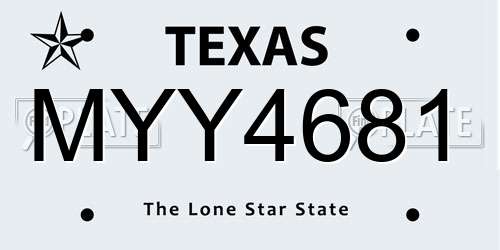 MYY4681 Texas License Plate