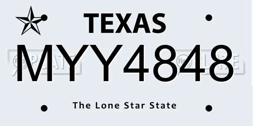MYY4848 Texas License Plate
