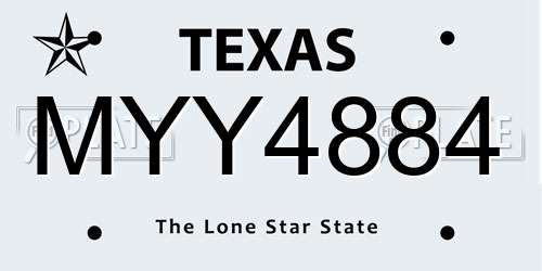 MYY4884 Texas License Plate