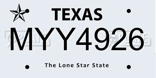MYY4926 Texas License Plate