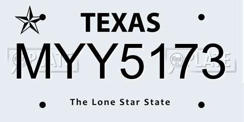 MYY5173 Texas License Plate