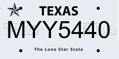 MYY5440 Texas License Plate