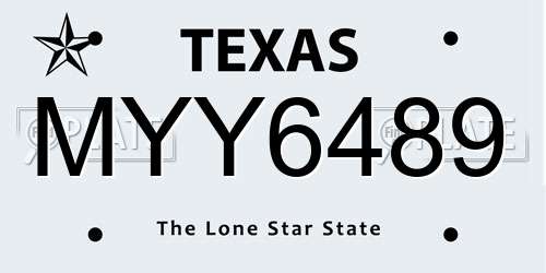 MYY6489 Texas License Plate