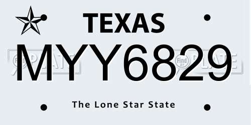 MYY6829 Texas License Plate