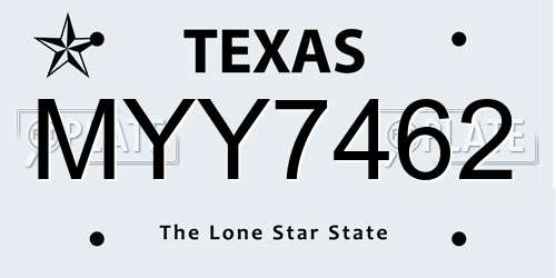 MYY7462 Texas License Plate