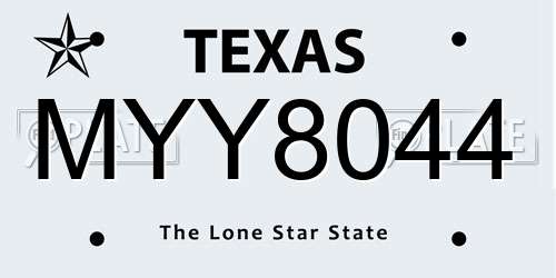 MYY8044 Texas License Plate