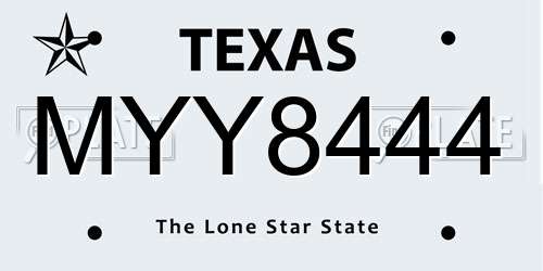 MYY8444 Texas License Plate