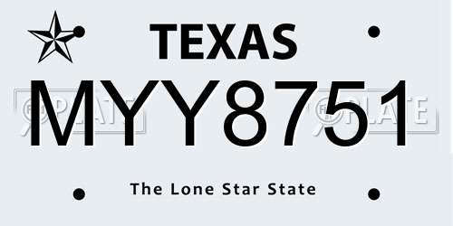 MYY8751 Texas License Plate