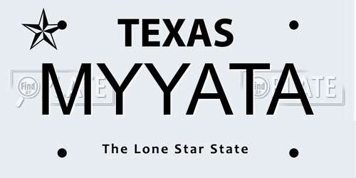 MYYATA Texas License Plate