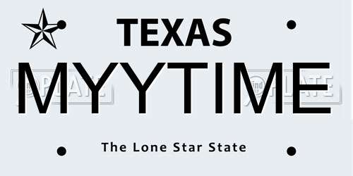 MYYTIME Texas License Plate