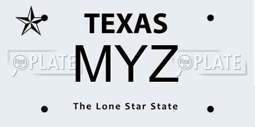 MYZ Texas License Plate