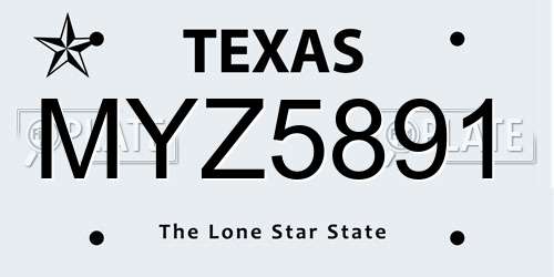 MYZ5891 Texas License Plate