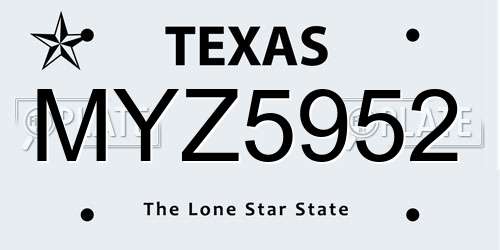 MYZ5952 Texas License Plate