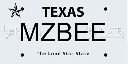 MZBEE Texas License Plate
