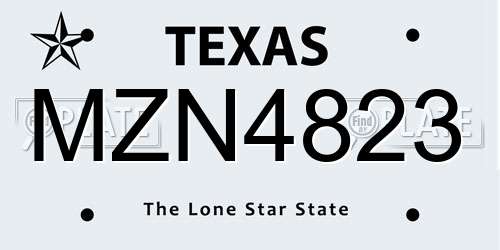 MZN4823 Texas License Plate