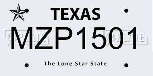 MZP1501 Texas License Plate